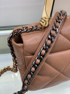 CHANEL 19 FLAP BAG 26 BROWN GOATSKIN