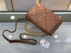 CHANEL 19 FLAP BAG 26 BROWN GOATSKIN