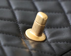 CHANEL FLAP BAG 20CM GOLD HARDWARE BLACK LAMBSKIN