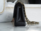 CHANEL FLAP BAG JUMBO 30CM GOLD HARDWARE BLACK CAVIAR