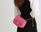 CHANEL FLAP BAG 17CM PINK LAMBSKIN GOLD HARDWARE