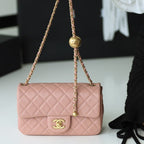 CHANEL FLAP BAG 20CM BABY PINK LAMBSKIN GOLD HARDWARE