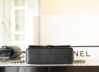 CHANEL FLAP BAG 23 BLACK LAMBSKIN GOLD HARDWARE TOPHAND