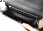 CHANEL FLAP BAG 23 BLACK LAMBSKIN GOLD HARDWARE TOPHAND