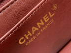CHANEL MINI RECTANGLE FLAP BAG 20CM BURGUNDY LAMBSKIN GOLD HARDWARE