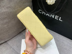 CHANEL MINI RECTANGLE FLAP BAG 20CM YELLOW LAMBSKIN SILVER HARDWARE