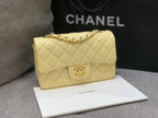 CHANEL MINI RECTANGLE FLAP BAG 20CM YELLOW LAMBSKIN GOLD HARDWARE