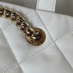 CHANEL 19 TOTE 33CM WHITE LAMBSKIN GOLD HARDWARE