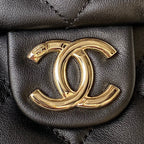 CC LARGE HOBO 37CM BLACK LAMBSKIN GOLD HARDWARE