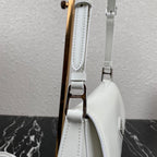 PRADA CLEO 24 WHITE BRUSHED LEATHER SHOULDER BAG