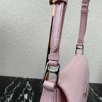 PRADA CLEO 24 PINK BRUSHED LEATHER SHOULDER BAG