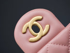 CHANEL MINI RECTANGLE FLAP BAG 20CM PINK LAMBSKIN GOLD HARDWARE