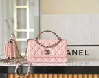 CHANEL WOC 18.5 PINK LAMBSKIN SILVER HARDWARE