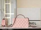 CHANEL WOC 18.5 PINK LAMBSKIN SILVER HARDWARE