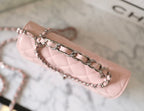 CHANEL WOC 18.5 PINK LAMBSKIN SILVER HARDWARE