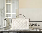 CC WOC 19 WHITE LAMBSKIN SILVER HARDWARE