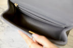 CHANEL MINI RECTANGLE FLAP BAG TOP HANDLE 20CM GREY LAMBSKIN SILVER HARDWARE