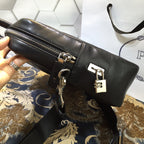 BRIEFCASE 38 IN BLACK SMOOTH LAMBSKIN