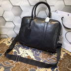 BRIEFCASE 38 IN BLACK SMOOTH LAMBSKIN