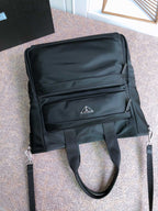 PRADA TOTE BAG 38 IN BLACK RE-NYLON AND SAFFIANO LEATHER TRIM
