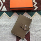 BEARN COMPACT WALLET 12 IN MEDIUM BROWN EPSOM LEATHER