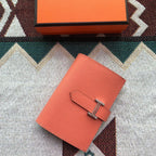 BEARN COMPACT WALLET 12 IN PUMPKIN ORANGE EPSOM LEATHER
