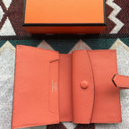 BEARN COMPACT WALLET 12 IN PUMPKIN ORANGE EPSOM LEATHER