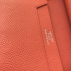 BEARN COMPACT WALLET 12 IN PUMPKIN ORANGE EPSOM LEATHER