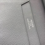 BEARN COMPACT WALLET 12 IN RHINO GRAY EPSOM LEATHER