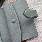 BEARN COMPACT WALLET 12 IN RHINO GRAY EPSOM LEATHER