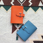 BEARN COMPACT WALLET 12 IN OCEAN BLUE EPSOM LEATHER