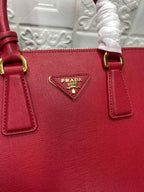 PRADA GALLERIA 32 BAG IN CHERRY RED SAFFIANO LEATHER
