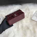 CHANEL MINI 20 BAG IN RED BROWN CALFSKIN GOLD HARDWARE