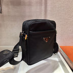 PRADA CROSSBODY BAG 20 IN BLACK RE-NYLON AND SAFFIANO LEATHER TRIM