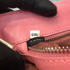 PRADA MINI 23 BAG IN PETAL PINK SAFFIANO LEATHER