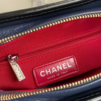 CHANEL GABRIELLE MINI 20 HOBO BAG IN MIDNIGHT BLUE MIX BLACK CALFSKIN