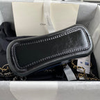 CHANEL GABRIELLE MINI 20 HOBO BAG IN MIDNIGHT BLUE MIX BLACK CALFSKIN