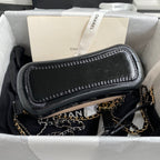 CHANEL GABRIELLE MINI 20 HOBO BAG IN ALMOND BEIGE MIX BLACK CALFSKIN