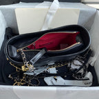 CHANEL GABRIELLE MINI 20 HOBO BAG IN BLACK CALFSKIN