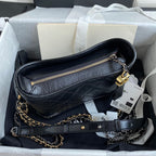 CHANEL GABRIELLE MINI 20 HOBO BAG IN BLACK CALFSKIN