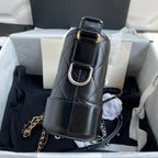 CHANEL GABRIELLE MINI 20 HOBO BAG IN BLACK CALFSKIN
