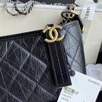 CHANEL GABRIELLE MINI 20 HOBO BAG IN BLACK CALFSKIN