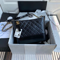 CC GABRIELLE MEDIUM 28 HOBO BAG IN BLACK CALFSKIN