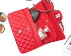 CHANEL FLAP BAG MEDIUM 25CM RED CAVIAR SILVER HARDWARE