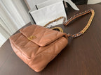 CHANEL 19 FLAP BAG 30 BROWN GOATSKIN