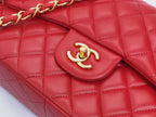 CHANEL FLAP BAG JUMBO 30CM RED LAMBSKIN GOLD HARDWARE