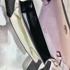 PRADA ENVELOPE FLAP BAG 20 IN WHITE SAFFIANO LEATHER