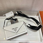 PRADA ENVELOPE FLAP BAG 20 IN WHITE SAFFIANO LEATHER