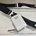 PRADA ENVELOPE FLAP BAG 20 IN WHITE SAFFIANO LEATHER