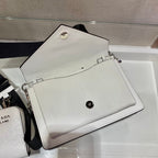 PRADA ENVELOPE FLAP BAG 20 IN WHITE SAFFIANO LEATHER